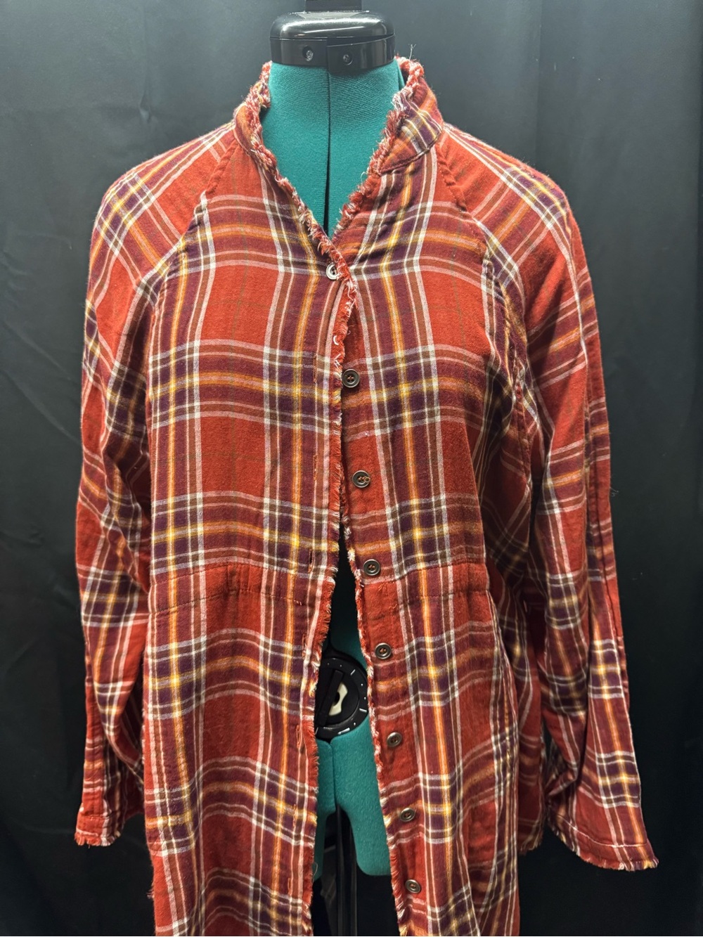 First Love by Lovelyn Orange Gingham Top